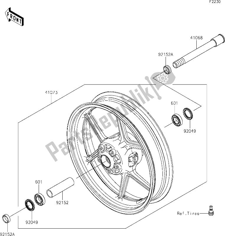 Todas las partes para 38 Front Hub de Kawasaki KLZ 1000 Versys S 2021