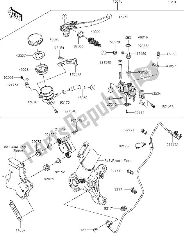 Wszystkie części do 42 Front Master Cylinder Kawasaki KLZ 1000 Versys S 2021