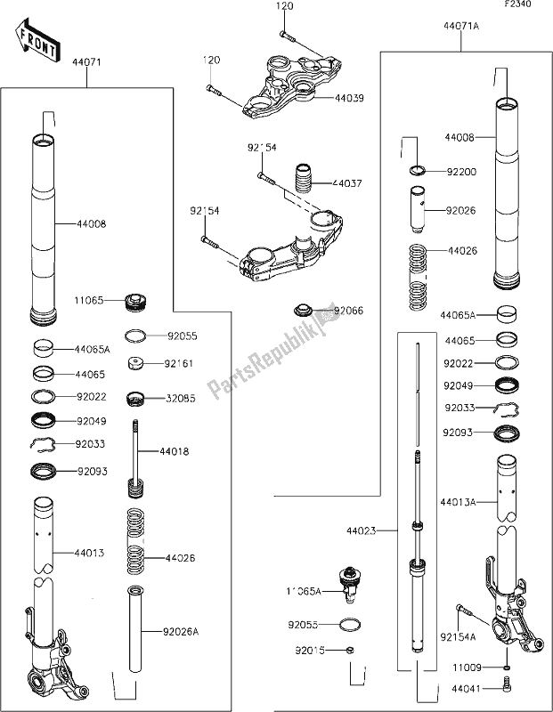Todas las partes para 47 Front Fork de Kawasaki KLZ 1000 Versys S 2021