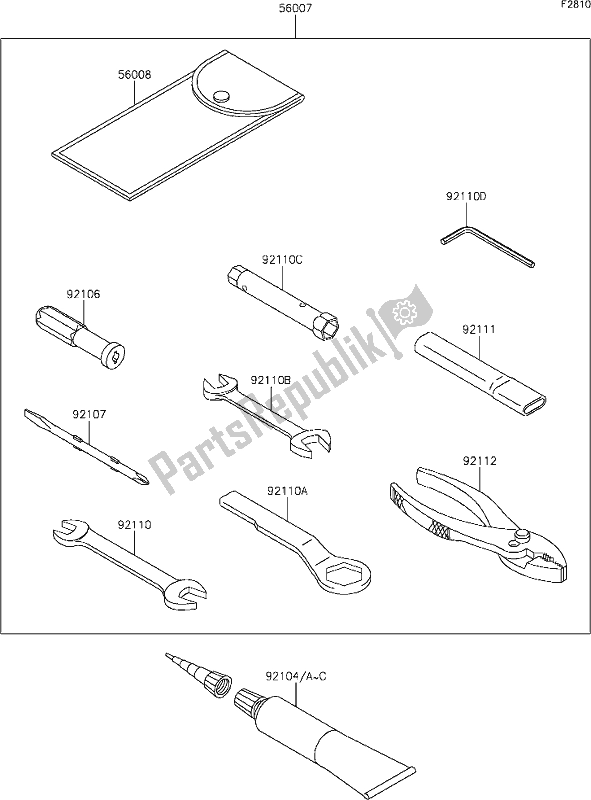 All parts for the 58 Owner's Tools of the Kawasaki KLZ 1000 Versys S 2021