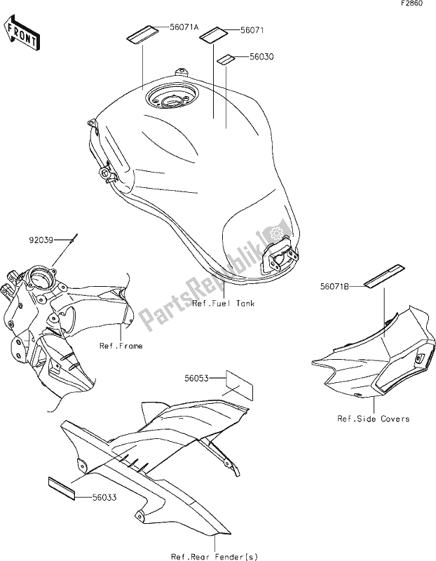 All parts for the 59 Labels of the Kawasaki KLZ 1000 Versys S 2021