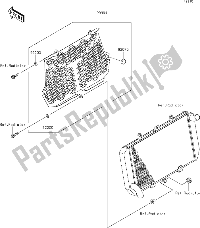Alle onderdelen voor de 64 Accessory(radiator Trim) van de Kawasaki KLZ 1000 Versys S 2021
