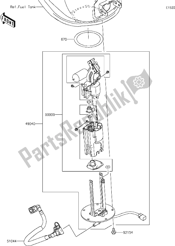 Tutte le parti per il 19 Fuel Pump del Kawasaki KLZ 1000 Versys SE 2019