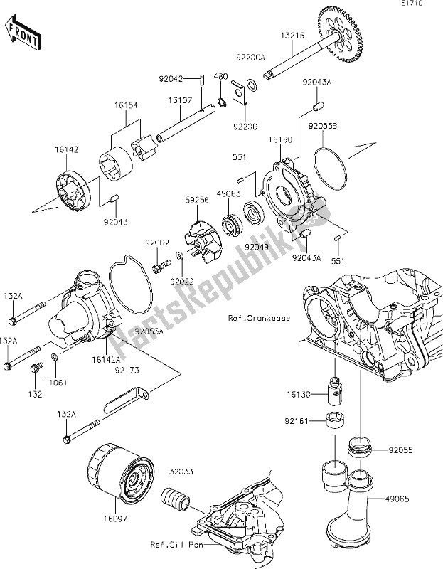 Alle onderdelen voor de 22 Oil Pump van de Kawasaki KLZ 1000 Versys SE 2019