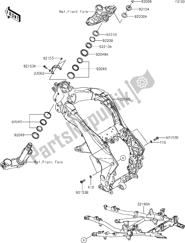 Toutes les pièces pour le 28 Frame du Kawasaki KLZ 1000 Versys SE 2019