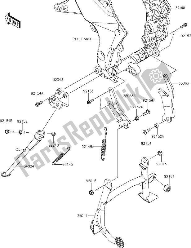 All parts for the 36 Stand(s) of the Kawasaki KLZ 1000 Versys SE 2019