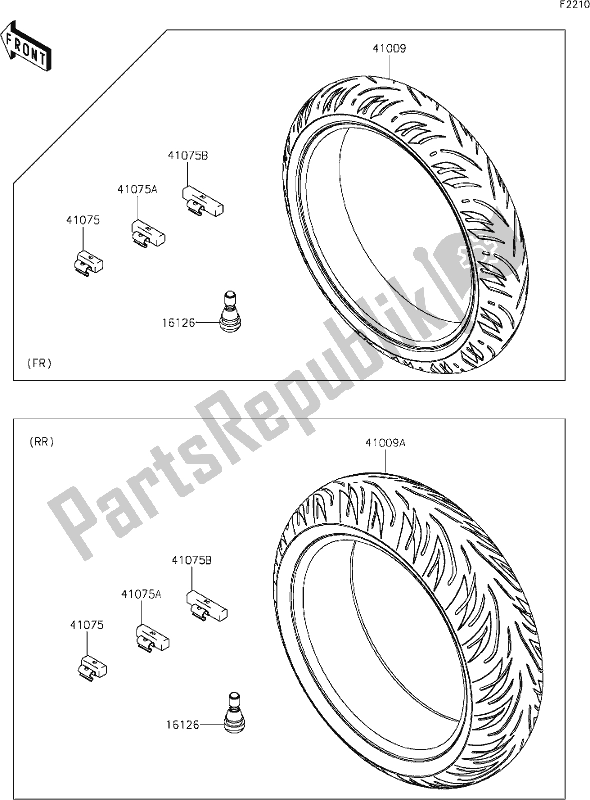 All parts for the 37 Tires of the Kawasaki KLZ 1000 Versys SE 2019