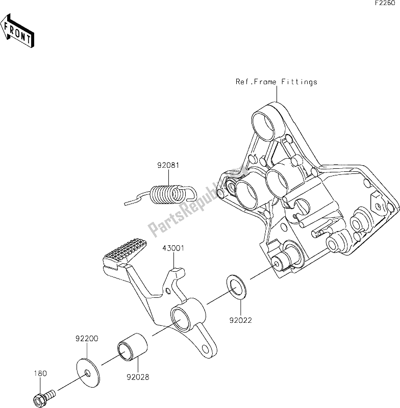 Alle onderdelen voor de 40 Brake Pedal van de Kawasaki KLZ 1000 Versys SE 2019