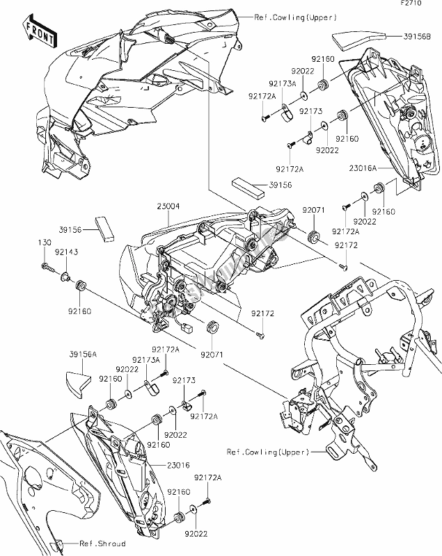 Alle onderdelen voor de 53 Headlight(s) van de Kawasaki KLZ 1000 Versys SE 2019