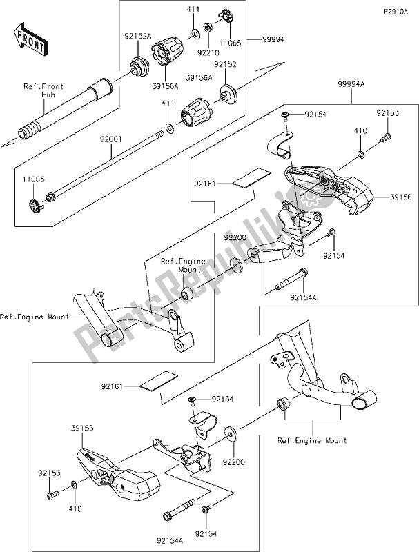 Alle onderdelen voor de 65 Accessory(slider) van de Kawasaki KLZ 1000 Versys SE 2019