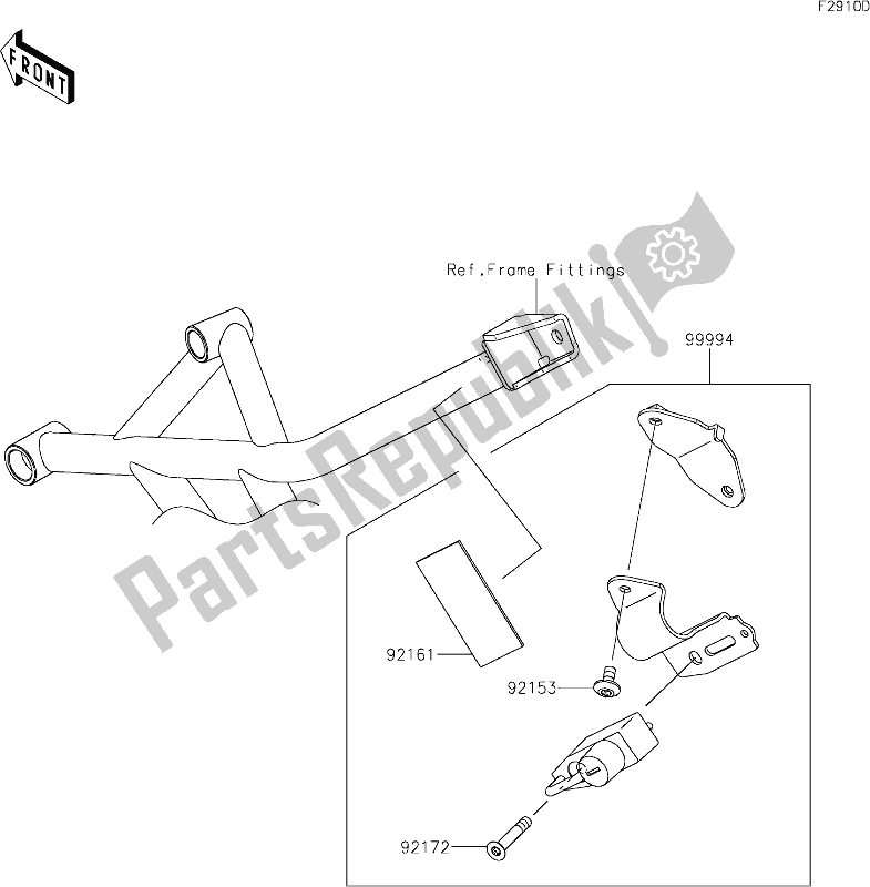 Alle onderdelen voor de 68 Accessory(helmet Lock) van de Kawasaki KLZ 1000 Versys SE 2019