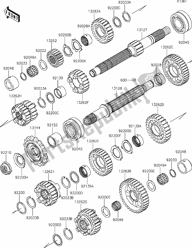 Alle onderdelen voor de 11 Transmission van de Kawasaki KLZ 1000 Versys SE 2020