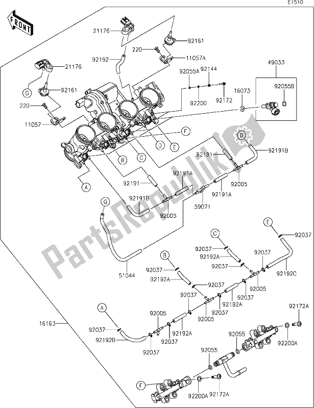 All parts for the 18 Throttle of the Kawasaki KLZ 1000 Versys SE 2020