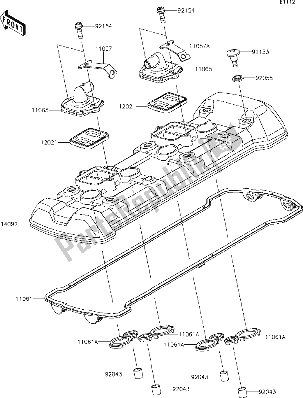 Tutte le parti per il 2 Cylinder Head Cover del Kawasaki KLZ 1000 Versys SE 2020