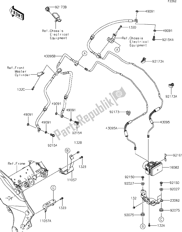 Toutes les pièces pour le 41 Brake Piping du Kawasaki KLZ 1000 Versys SE 2020