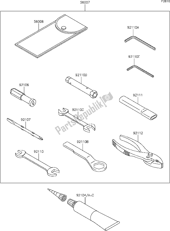 All parts for the 59 Owner's Tools of the Kawasaki KLZ 1000 Versys SE 2020