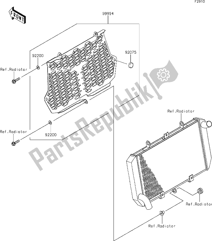 All parts for the 66 Accessory(radiator Trim) of the Kawasaki KLZ 1000 Versys SE 2020