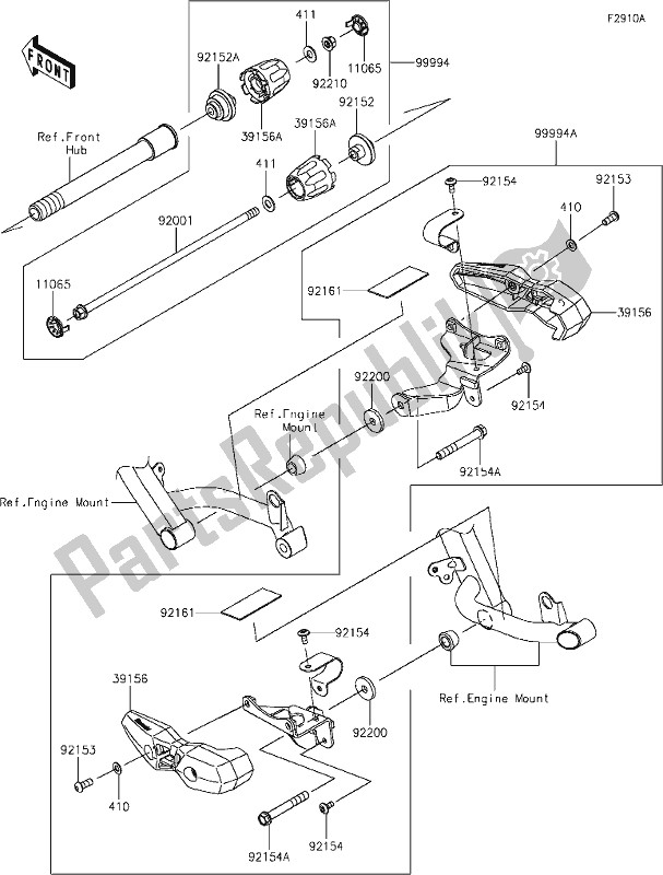 Toutes les pièces pour le 67 Accessory(slider) du Kawasaki KLZ 1000 Versys SE 2020