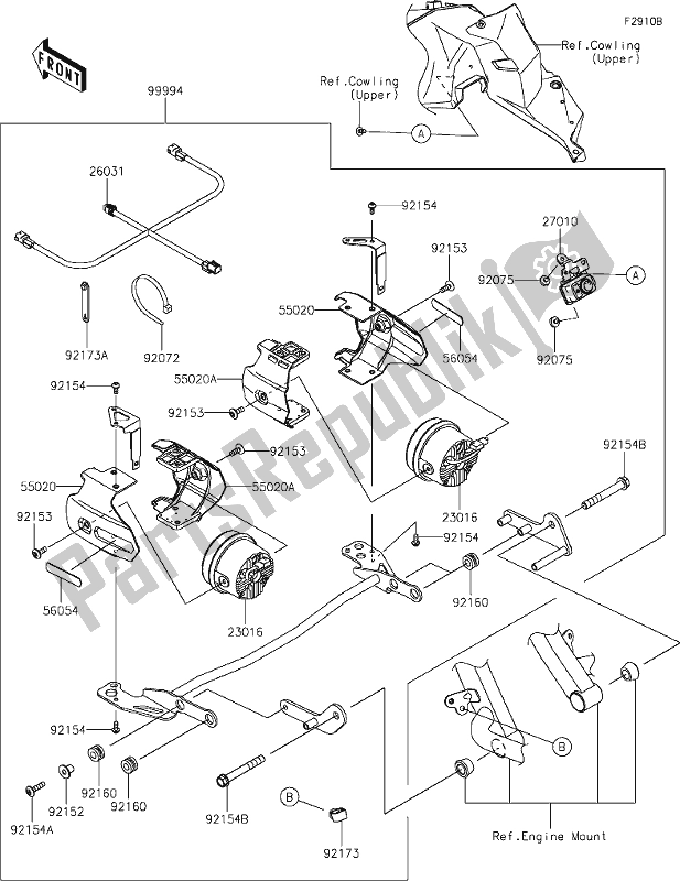 Toutes les pièces pour le 68 Accessory(fog Lamp) du Kawasaki KLZ 1000 Versys SE 2020