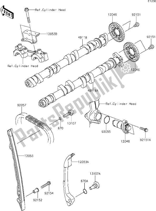 Todas las partes para 7 Camshaft(s)/tensioner de Kawasaki KLZ 1000 Versys SE 2020