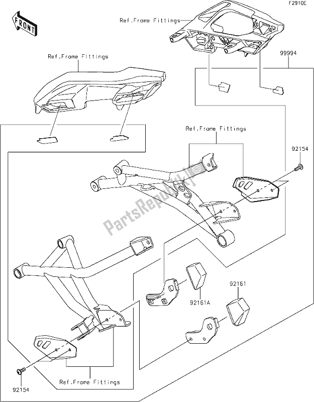 Tutte le parti per il 71 Accessory(bag Fitting Kit) del Kawasaki KLZ 1000 Versys SE 2020