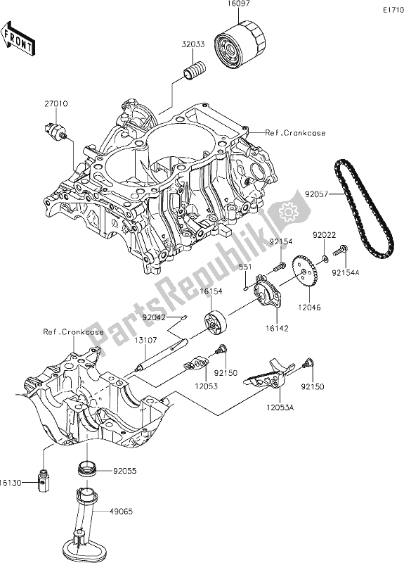 Toutes les pièces pour le 25 Oil Pump/oil Filter du Kawasaki KRF 1000 Teryx KRX 2020