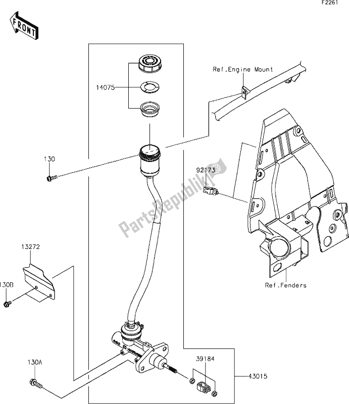 Alle onderdelen voor de 52 Master Cylinder van de Kawasaki KRF 1000 Teryx KRX 2020