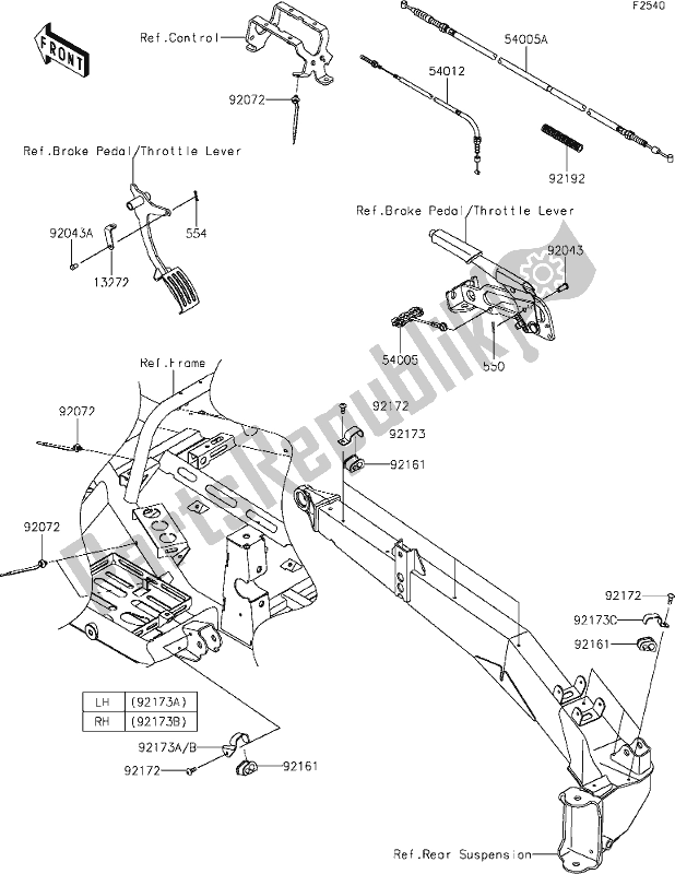 Toutes les pièces pour le 63 Cables du Kawasaki KRF 1000 Teryx KRX 2020