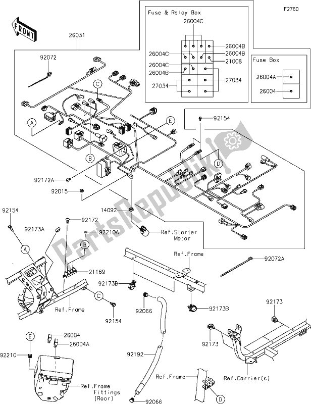 Wszystkie części do 69 Chassis Electrical Equipment Kawasaki KRF 1000 Teryx KRX 2020