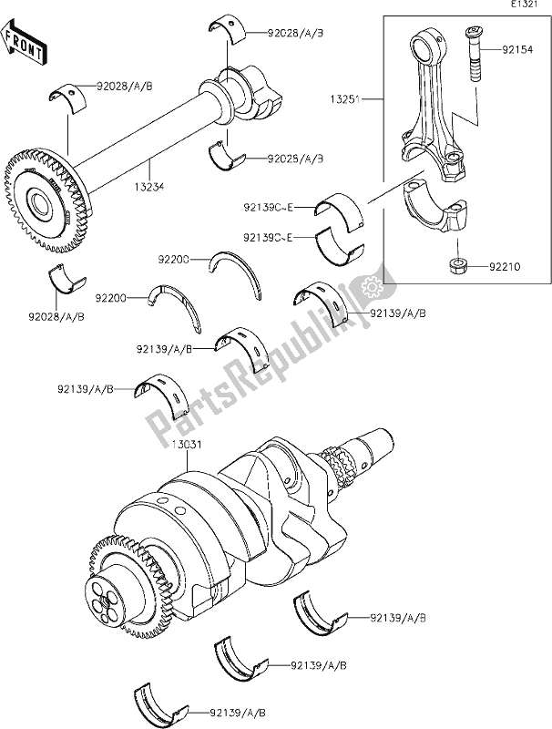 Tutte le parti per il 8 Crankshaft del Kawasaki KRF 1000 Teryx KRX 2020