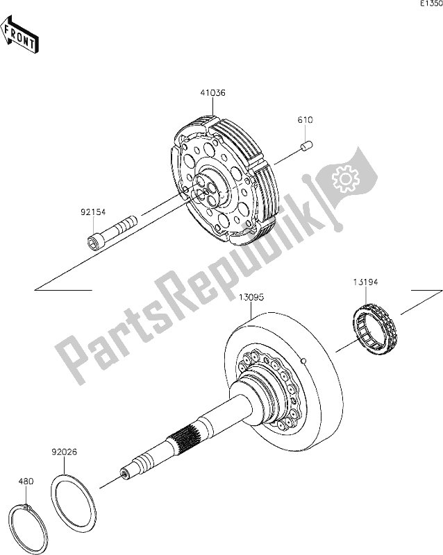 Todas as partes de 9 Clutch do Kawasaki KRF 1000 Teryx KRX 2020