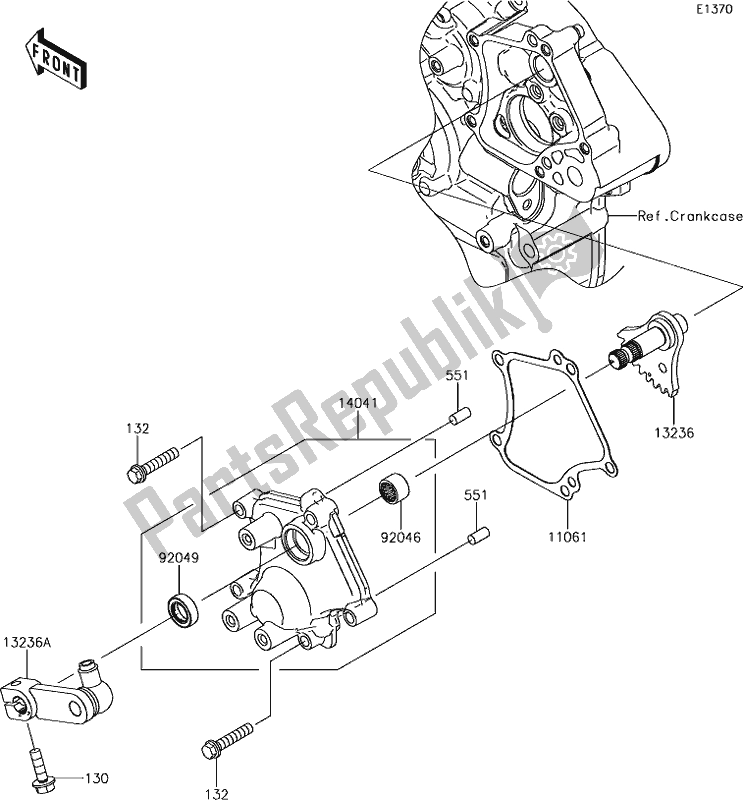 All parts for the 11 Gear Change Mechanism of the Kawasaki KRF 800 Teryx 2019