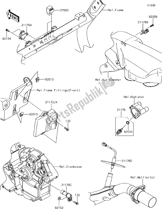 All parts for the 19 Fuel Injection of the Kawasaki KRF 800 Teryx 2019