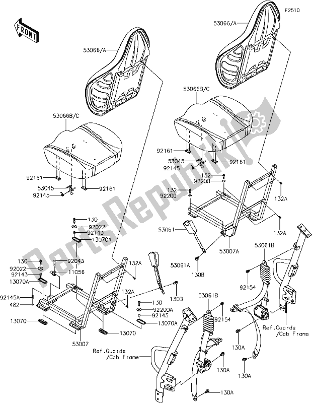 All parts for the 50 Seat of the Kawasaki KRF 800 Teryx 2019
