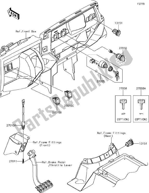 Tutte le parti per il 60 Ignition Switch del Kawasaki KRF 800 Teryx 2019