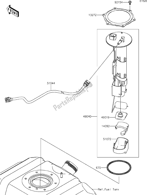 All parts for the 18 Fuel Pump of the Kawasaki KRF 800 Teryx 2020