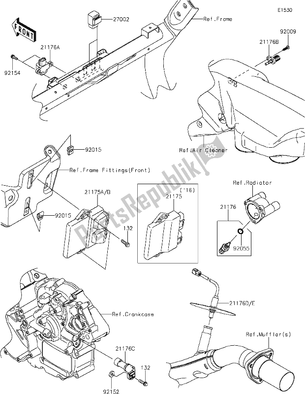 Alle onderdelen voor de 19 Fuel Injection van de Kawasaki KRF 800 Teryx 2020