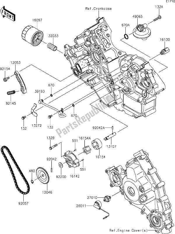 Wszystkie części do 22 Oil Pump/oil Filter Kawasaki KRF 800 Teryx 2020