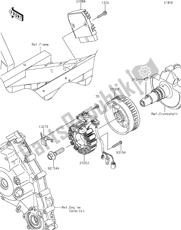 All parts for the 23 Generator of the Kawasaki KRF 800 Teryx 2020