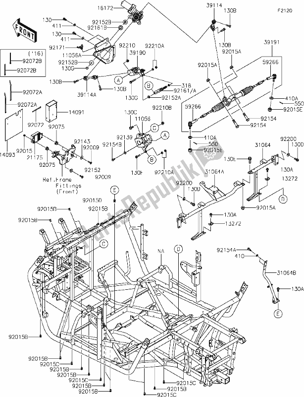 Toutes les pièces pour le 32 Frame du Kawasaki KRF 800 Teryx 2020