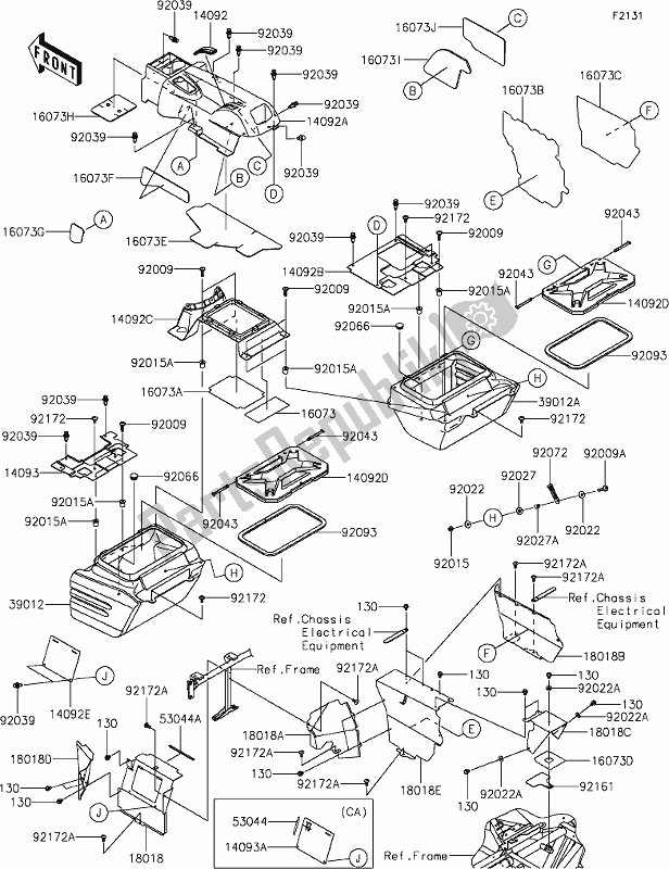 All parts for the 35-1frame Fittings(rear) of the Kawasaki KRF 800 Teryx 2020