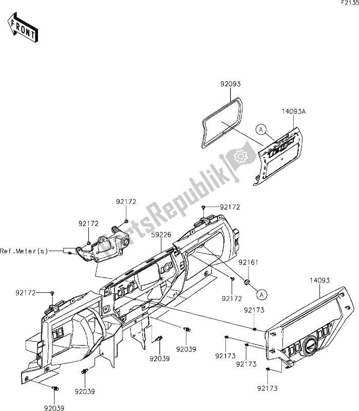 Wszystkie części do 36 Front Box Kawasaki KRF 800 Teryx 2020