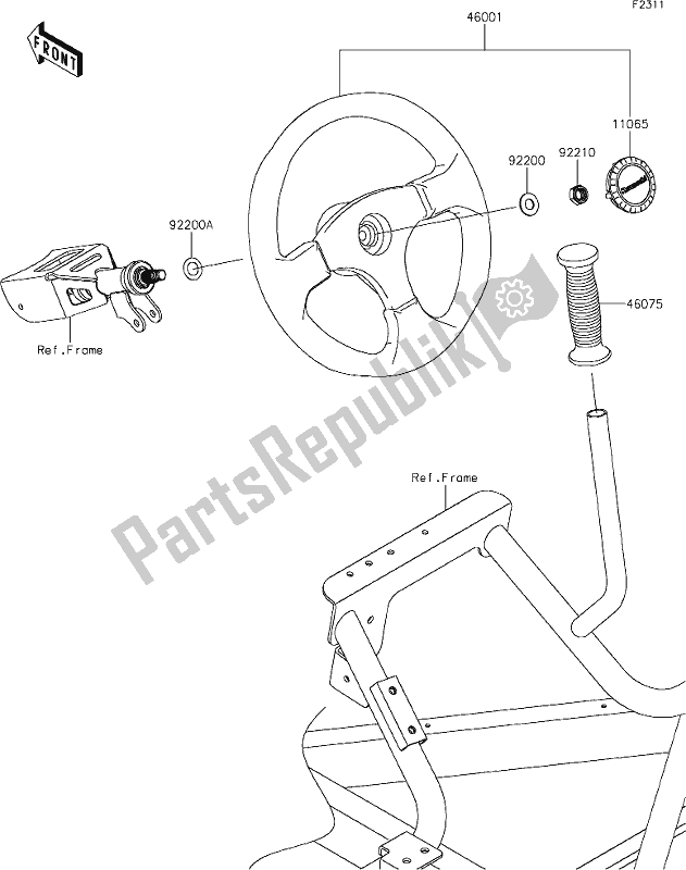 All parts for the 49 Steering Wheel of the Kawasaki KRF 800 Teryx 2020