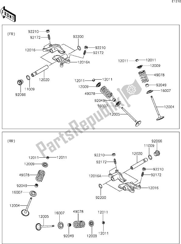 All parts for the 5 Valve(s) of the Kawasaki KRF 800 Teryx 2020