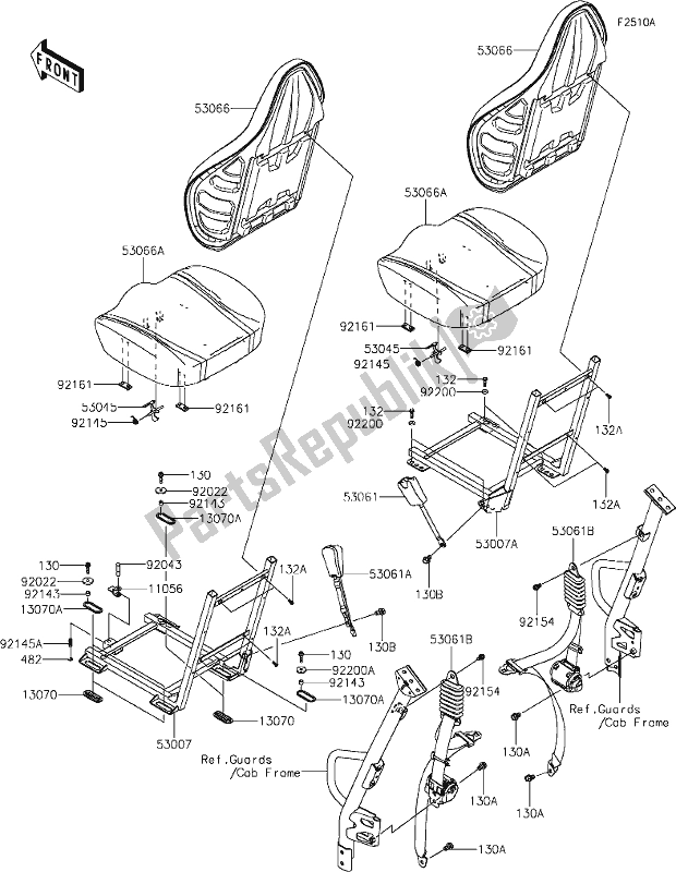 Toutes les pièces pour le 53 Seat(hjf-hlf) du Kawasaki KRF 800 Teryx 2020