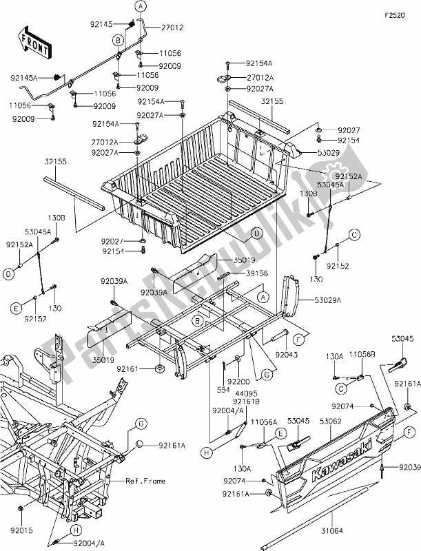 All parts for the 54 Carrier(s) of the Kawasaki KRF 800 Teryx 2020