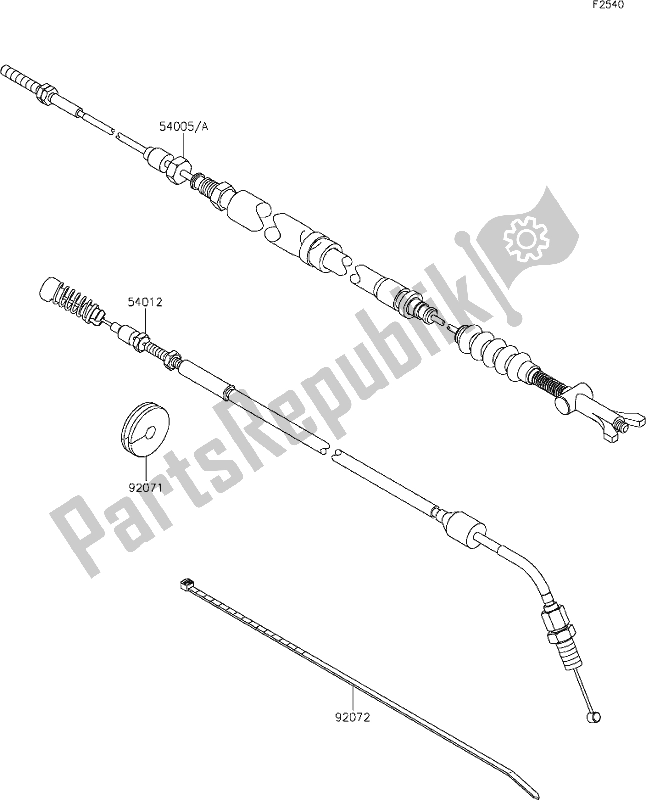 Alle onderdelen voor de 56 Cables van de Kawasaki KRF 800 Teryx 2020