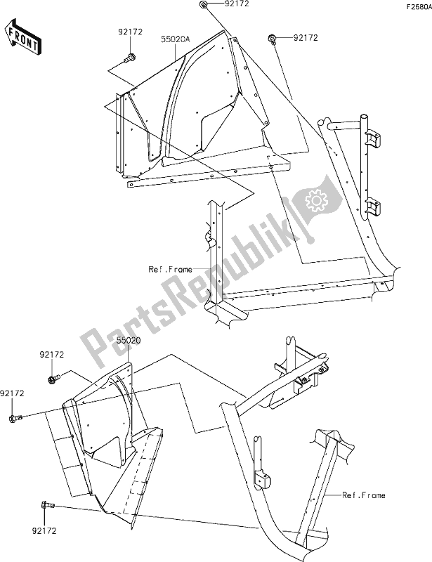 All parts for the 58 Guard(s)(hjf-hlf) of the Kawasaki KRF 800 Teryx 2020