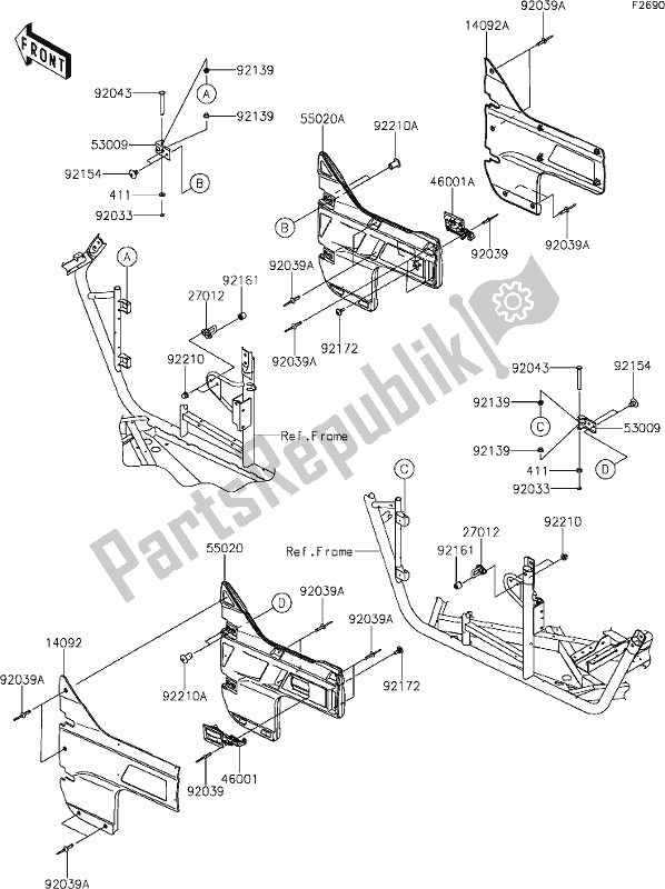 Todas las partes para 60 Door de Kawasaki KRF 800 Teryx 2020