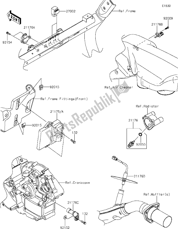 All parts for the 19 Fuel Injection of the Kawasaki KRF 800 Teryx 2021